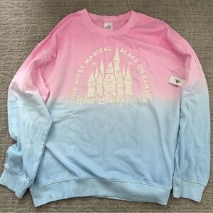 Disney Pink and Blue Sweatshirt with Castle Logo